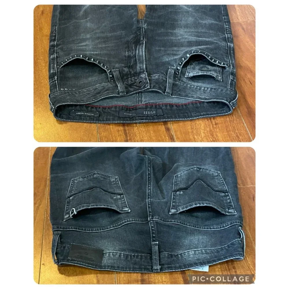 GUESS LOS ANGELES 1981 Dark Gray FAIRFAX SKINNY JEANS Women size 28 - Picture 4 of 12